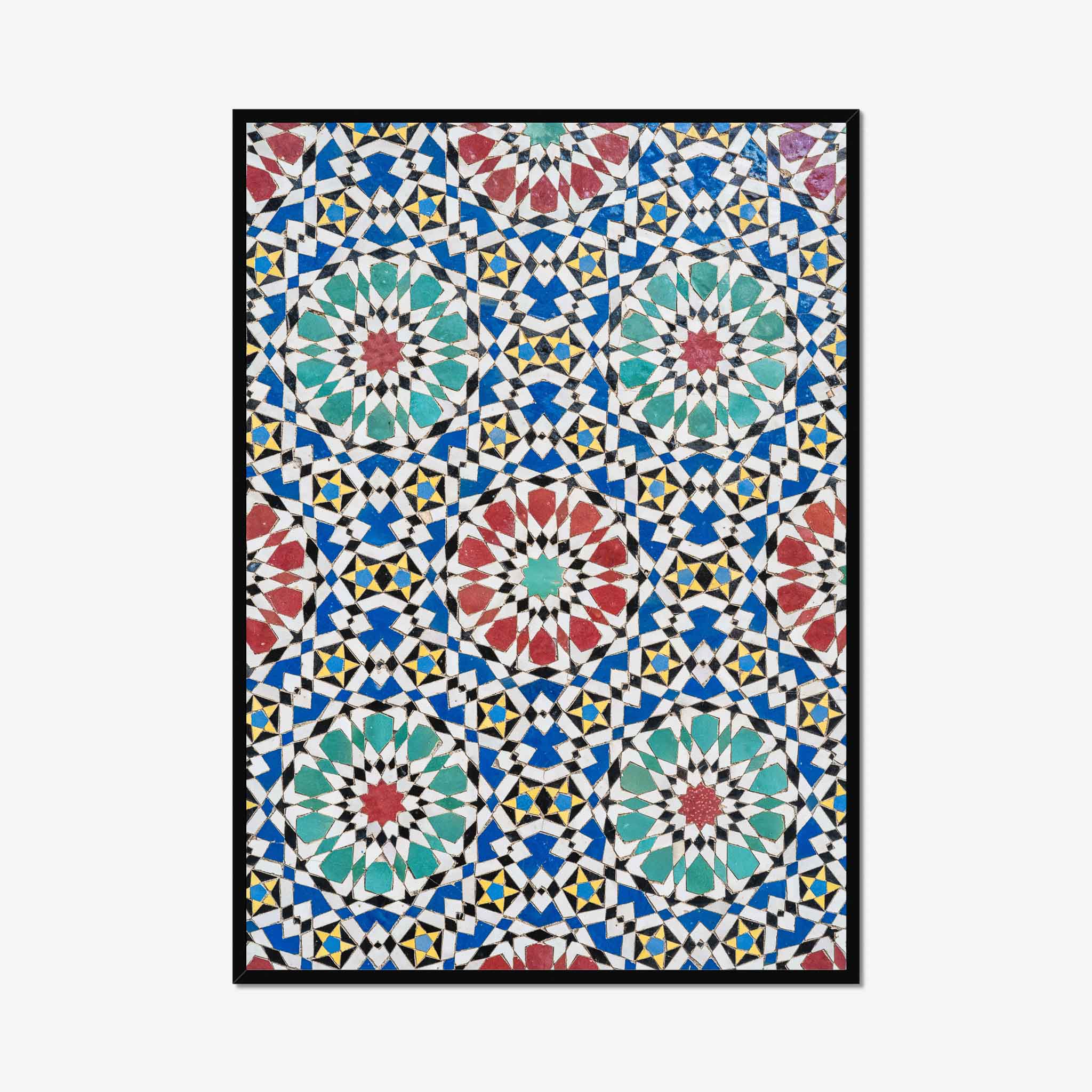 Colorful Moroccan tiles Frame Black