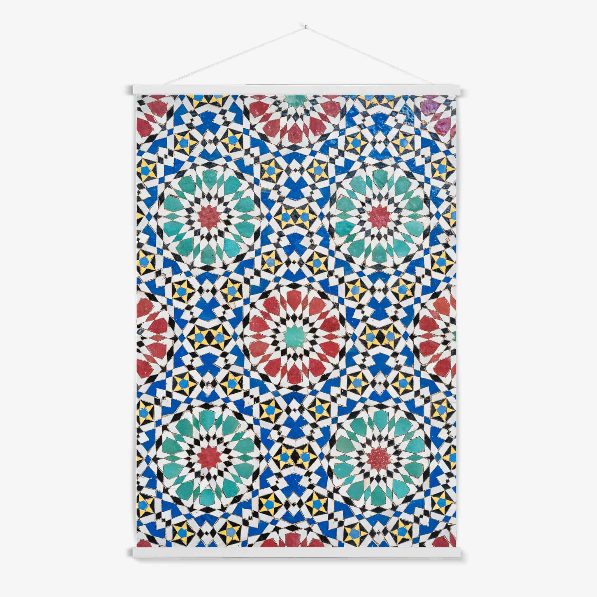 Colorful Moroccan tiles Hanger White