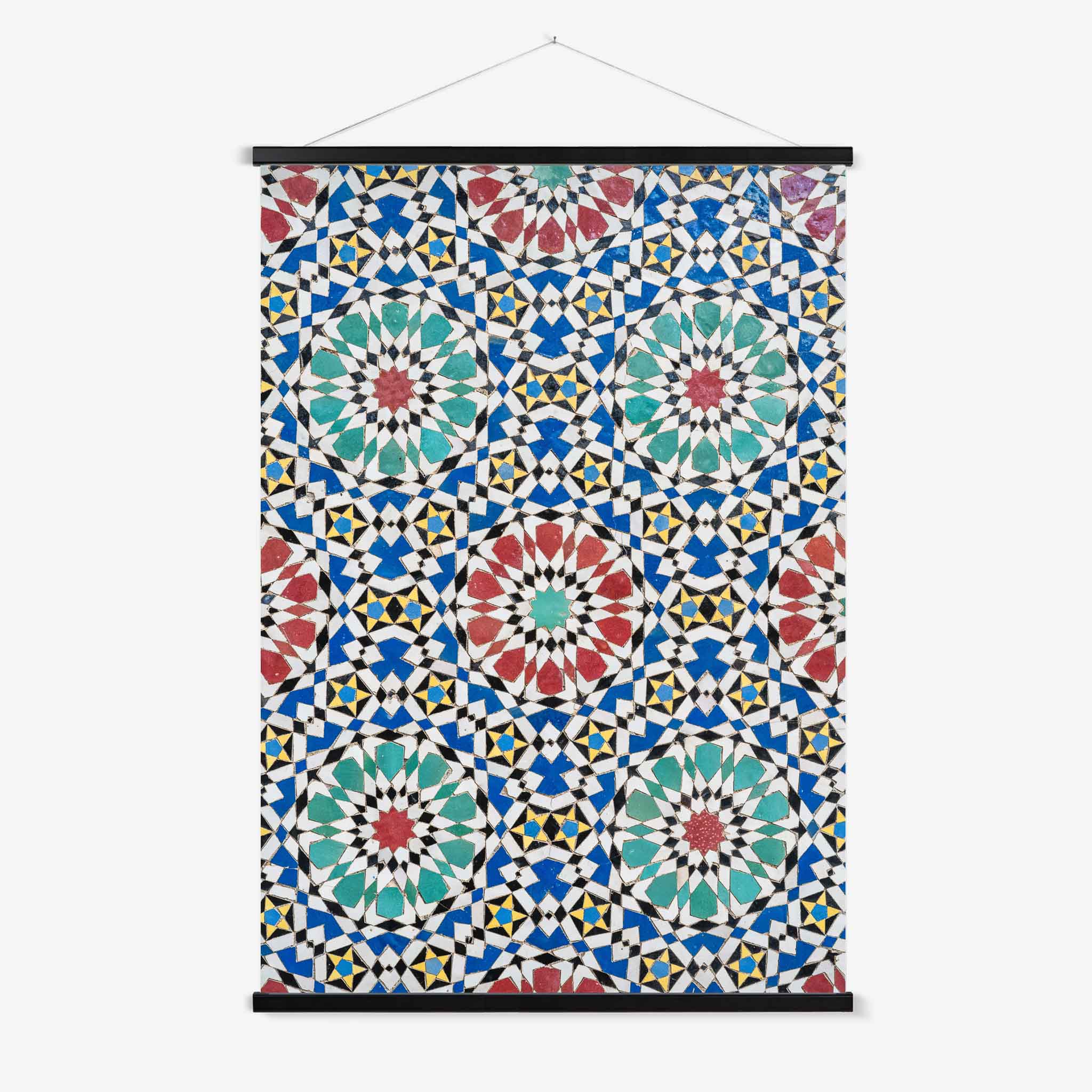 Colorful Moroccan tiles Hanger Black